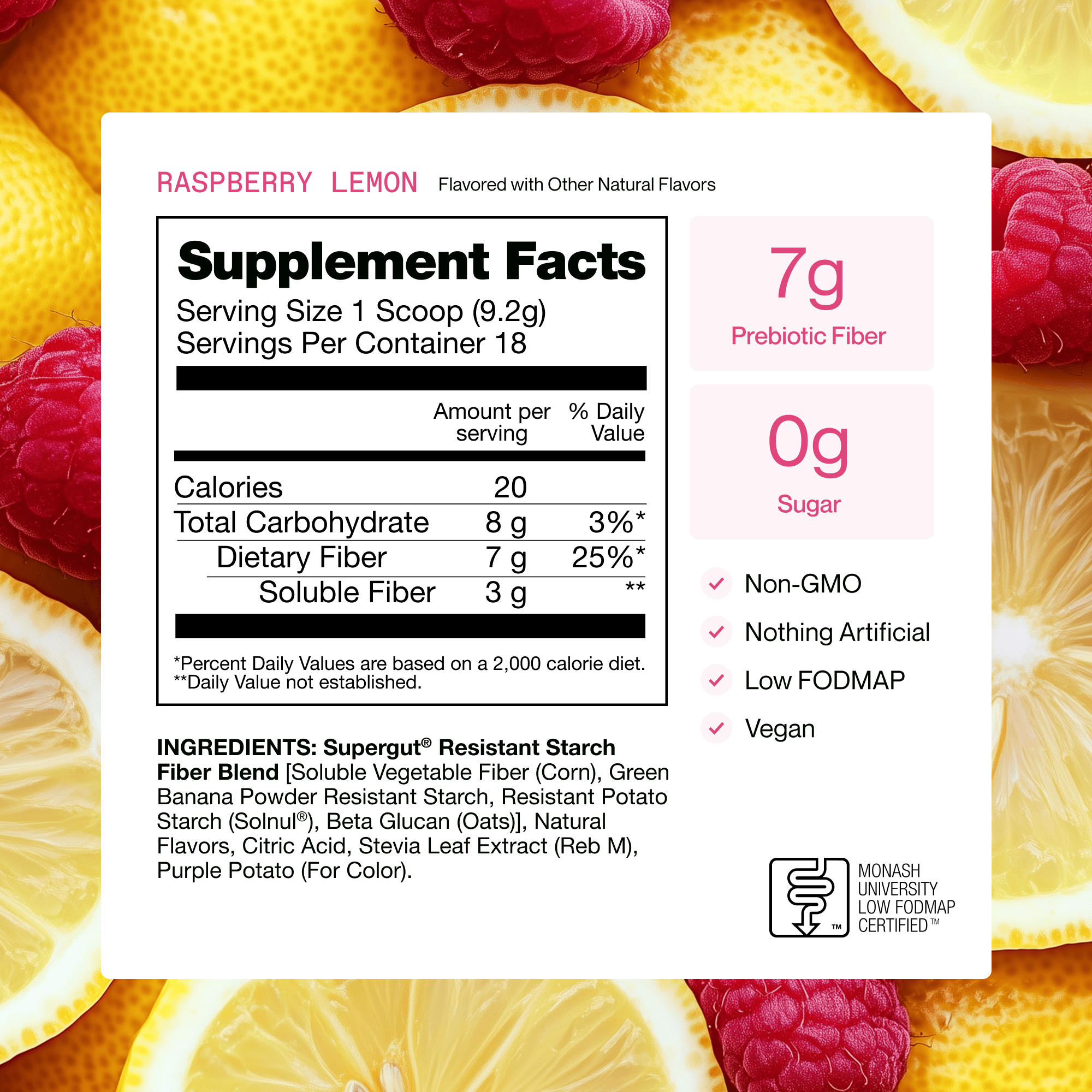 [Raspberry Lemon] [18 Serving Canister]