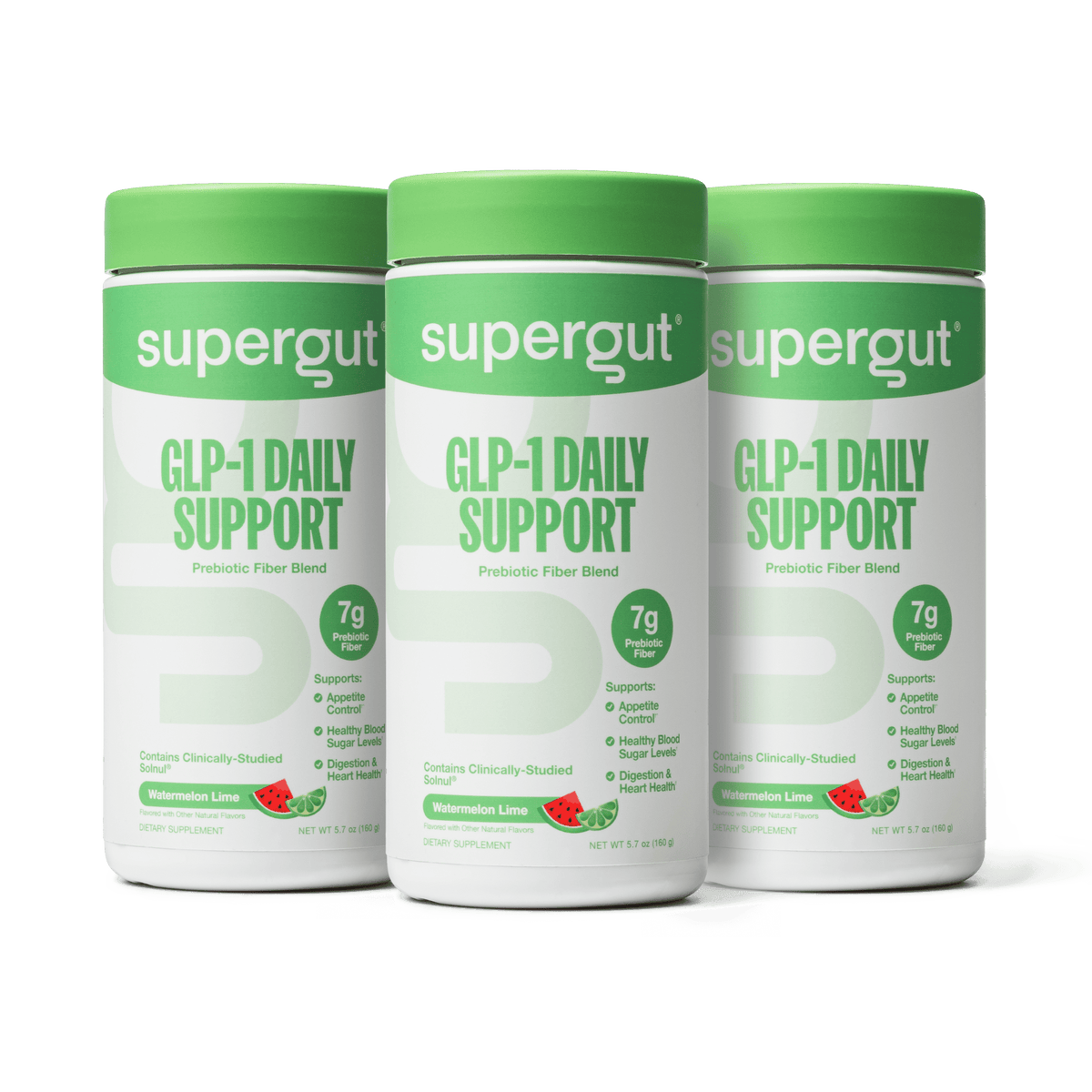 Supergut GLP-1 Watermelon Lime Set canisters